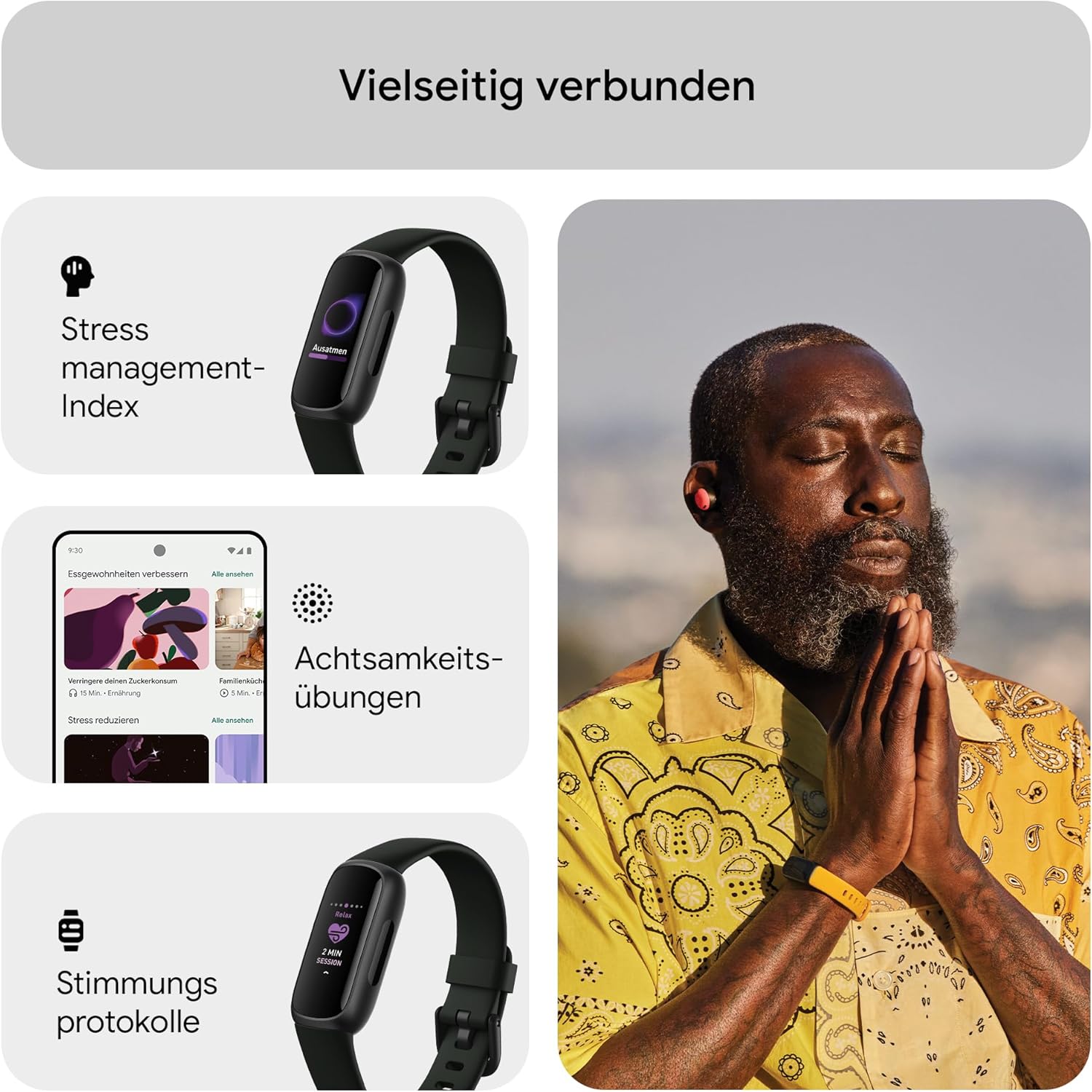 Fitbit Inspire 3 von Google, Gesundheits- und Fitness-Tracker Damen/Herren, Herzfrequenzmesser, Stressmanagement, Schlafanalyse & bis zu 10 Tage Akkulaufzeit, Fitnessuhr kompatibel mit Android/iOS – Bild 5