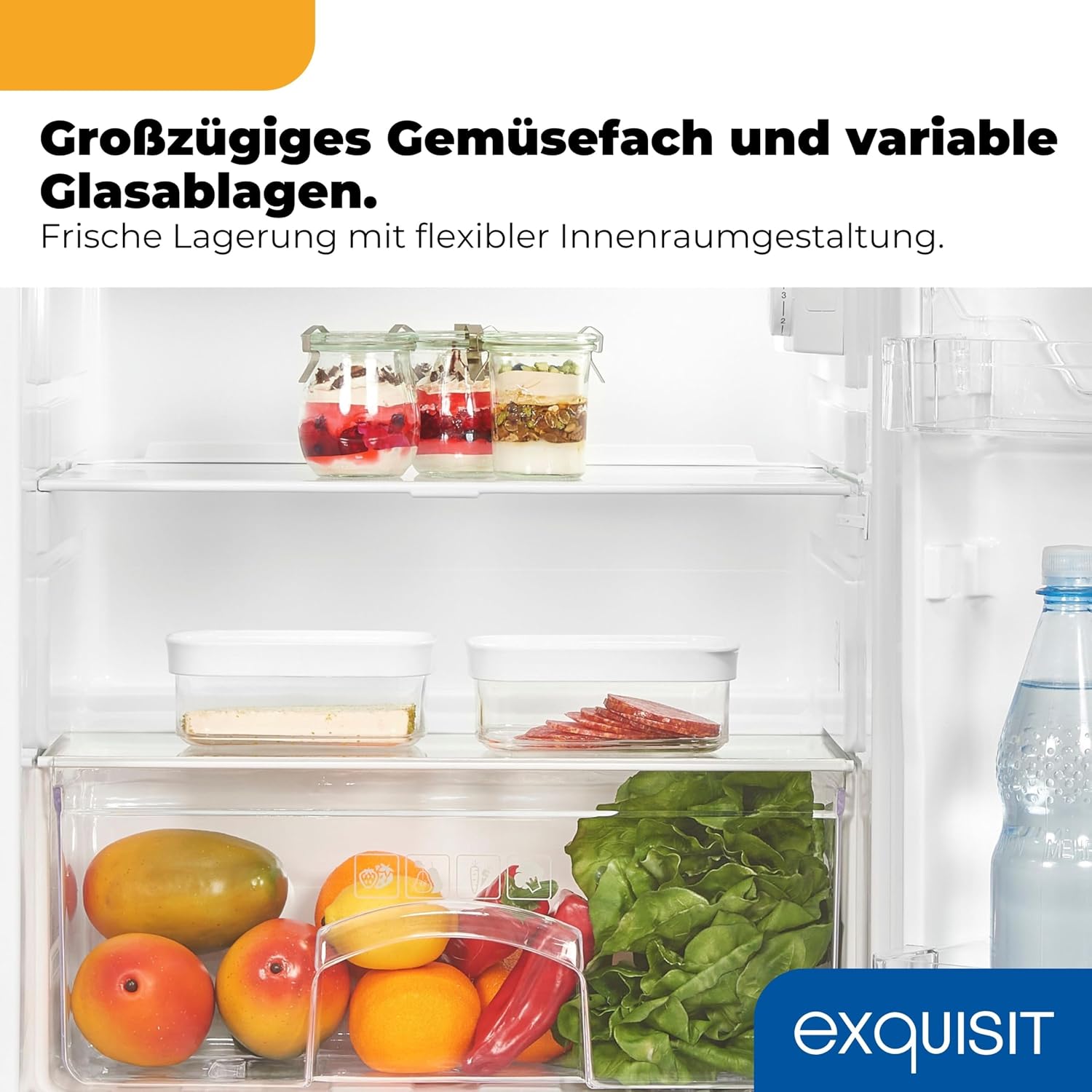 Exquisit Kühlschrank mit Gefrierfach, 109 l, freistehend, Weiß – Bild 8