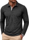 Runcati Herren-Poloshirts, langärmelig, leichte Oberteile, Sport-Shirt