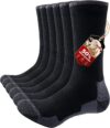PULIOU Wandersocken Merinosocken Herren Damen Outdoor & Trekkingsocken Anti-Blister Gepolsterte Arbeitssocken Laufsocken Sportsocken (3 Paar)
