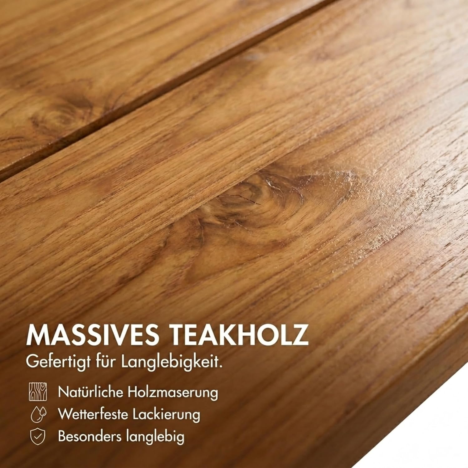 SAM Gartentisch Madera, 120–170 x 120 cm, Teakholz, quadratischer Ausziehtisch – Bild 6