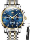 OLEVS Armbanduhr Herren Luxus Quarz Edelstahl Business Chronograph