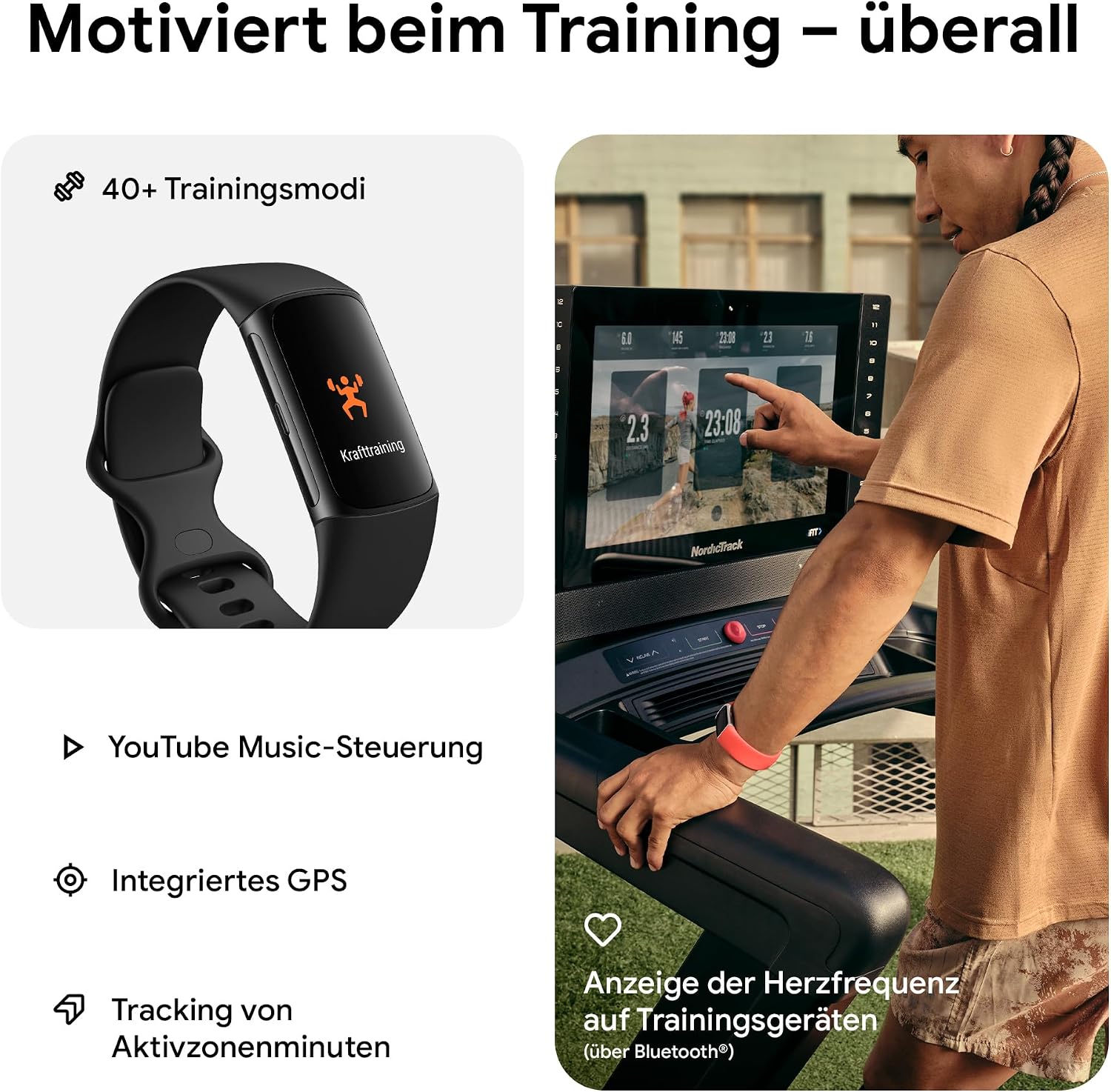 Fitbit Google Charge 6 Activity Tracker beinhaltet eine 3-monatige Google Health Premium-Mitgliedschaft, 7 Tage Akkulaufzeit, Google Wallet und Maps, Obsidian/Aluminium in Schwarz – Bild 4