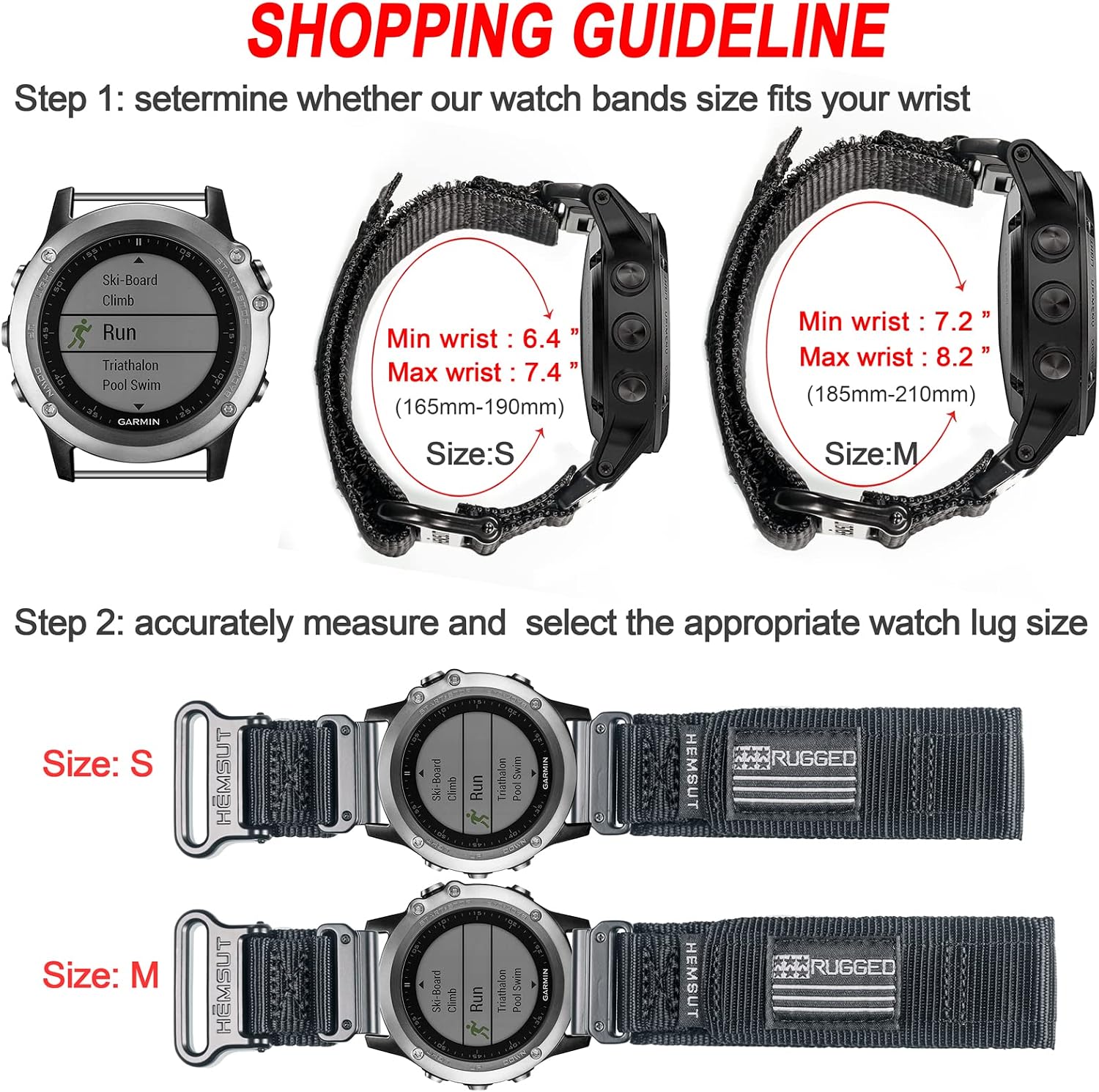Uhrenarmband für Garmin, super robustes Ersatz-Nylon-Sportarmband für fēnix / Forerunner / Vivoactive / Approach / MARQ / quatix / D2-Serie, für Herren – Bild 4