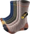 PULIOU Wandersocken Merinosocken Herren Damen Outdoor & Trekkingsocken Anti-Blister Gepolsterte Arbeitssocken Laufsocken Sportsocken (3 Paar)