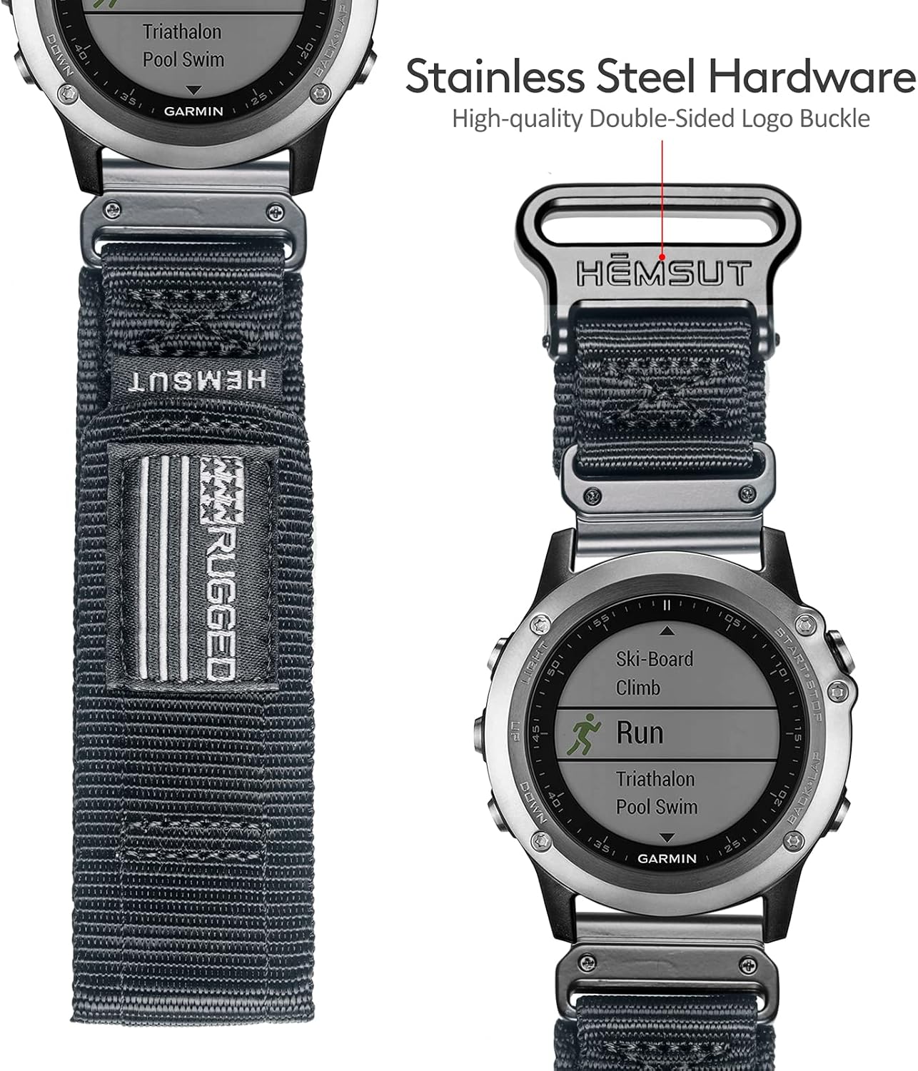 Uhrenarmband für Garmin, super robustes Ersatz-Nylon-Sportarmband für fēnix / Forerunner / Vivoactive / Approach / MARQ / quatix / D2-Serie, für Herren – Bild 5