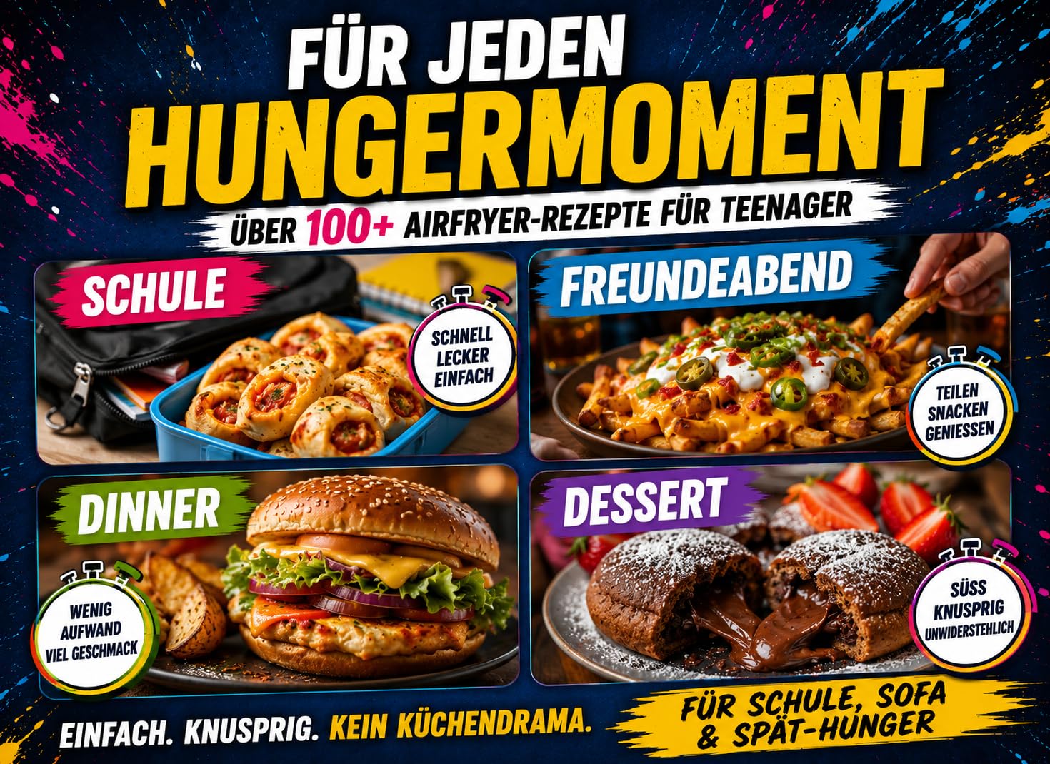 5-Zutaten Airfryer Kochbuch für Teenager: Express. Knusprig. Kein Küchendrama. Knusprige Ideen für Schule, Sofa und Späthunger. – Bild 4