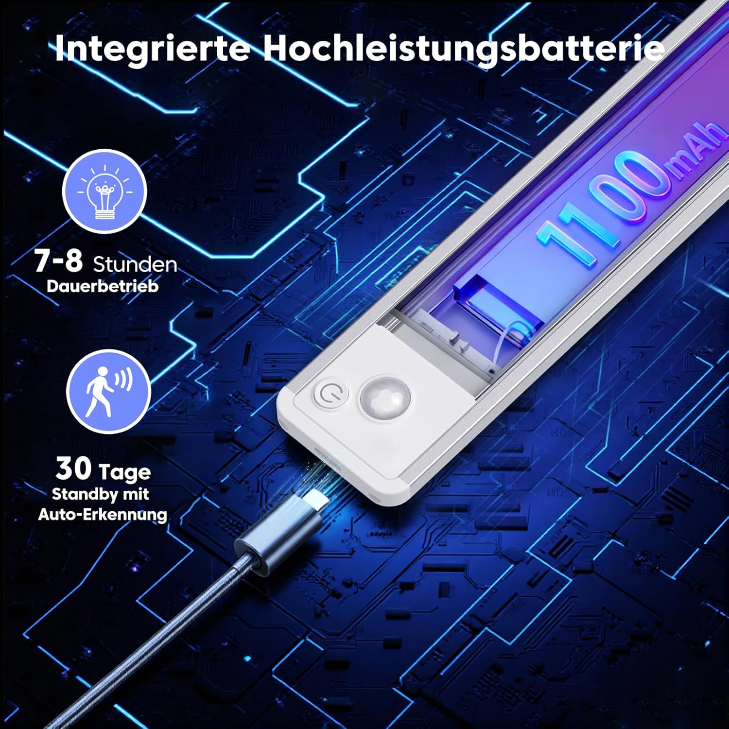Unterbauleuchte Küche LED 3 Stück 20 cm Schrankleuchte mit Bewegung – Bild 6