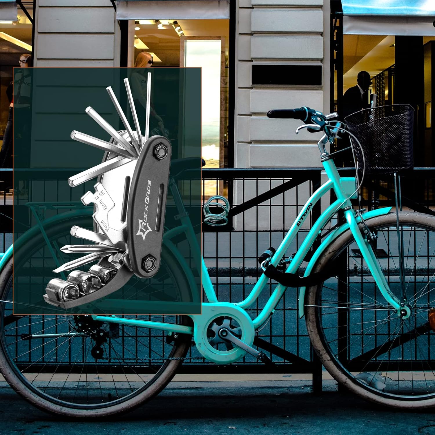 Rockbros 16-in-1 Fahrrad-Multitool, faltbares Fahrradwerkzeug – Bild 7