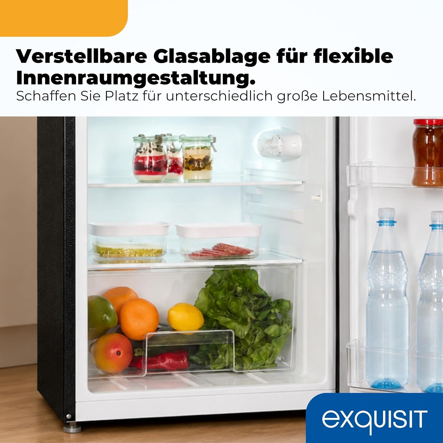 Exquisiter Kühlschrank mit 4-Sterne-Gefrierfach – 107 l Fassungsvermögen – Edelstahl – Bild 7