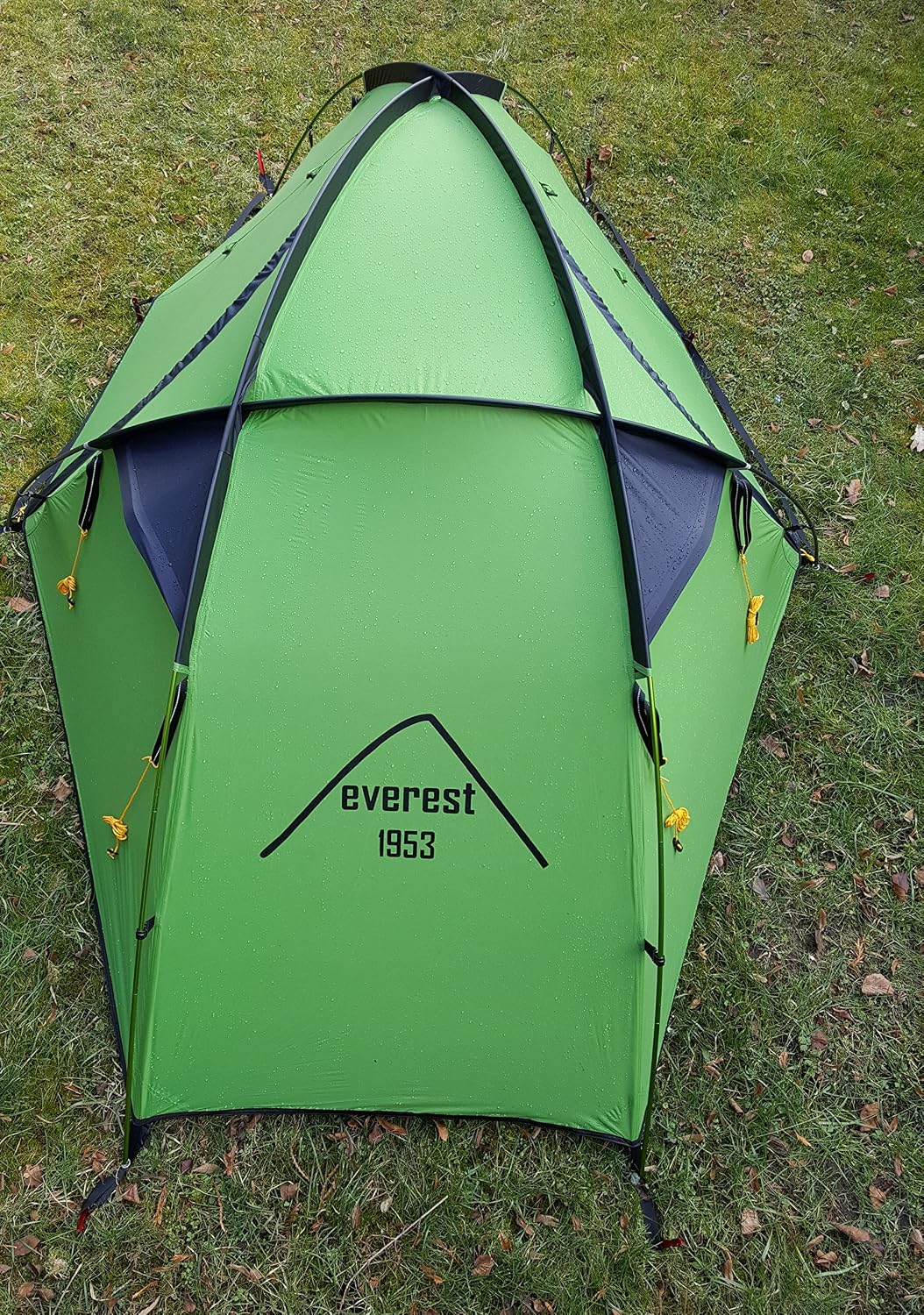 Everest1953 TrekPeak 1-Personen-Expeditionszelt, 1 x Silikon-Kuppelzelt, Liegefläche 240 cm, Grün – Bild 4