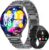 Damen Smartwatch (2 Armbänder), Premium Metallarmband, 1,43 Zoll HD AMOLED Display, 120+ Sportmodi, Fitnessuhr mit Schlaftracking, Telefonfunktion, Uhr für iOS Android, Schwarz