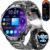 LIGE Militär-Smartwatch für Herren – 1400 mAh/1,85 Zoll HD großer Touchscreen/LED-Licht, Fitnessuhr mit über 110 Sportmodi, Herz-/Schlaf-Tracking, 2 Armbänder, IP68 wasserdicht, Sportuhr für iOS
