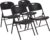 Amazon Basics Set mit 4 Klappstühlen aus Kunststoff und Metall, Campingstuhl, Küchenstuhl, für drinnen und draußen, Schwarz, 158 kg