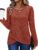 TrendiMax Leichter Strickpullover für Damen, Rundhalsausschnitt, Langarm-Oberteile, lässiger Pullover mit Knopfdetail, Herbst-Tunika-Oberteile